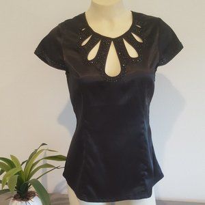 JEWLED SATIN BLOUSE